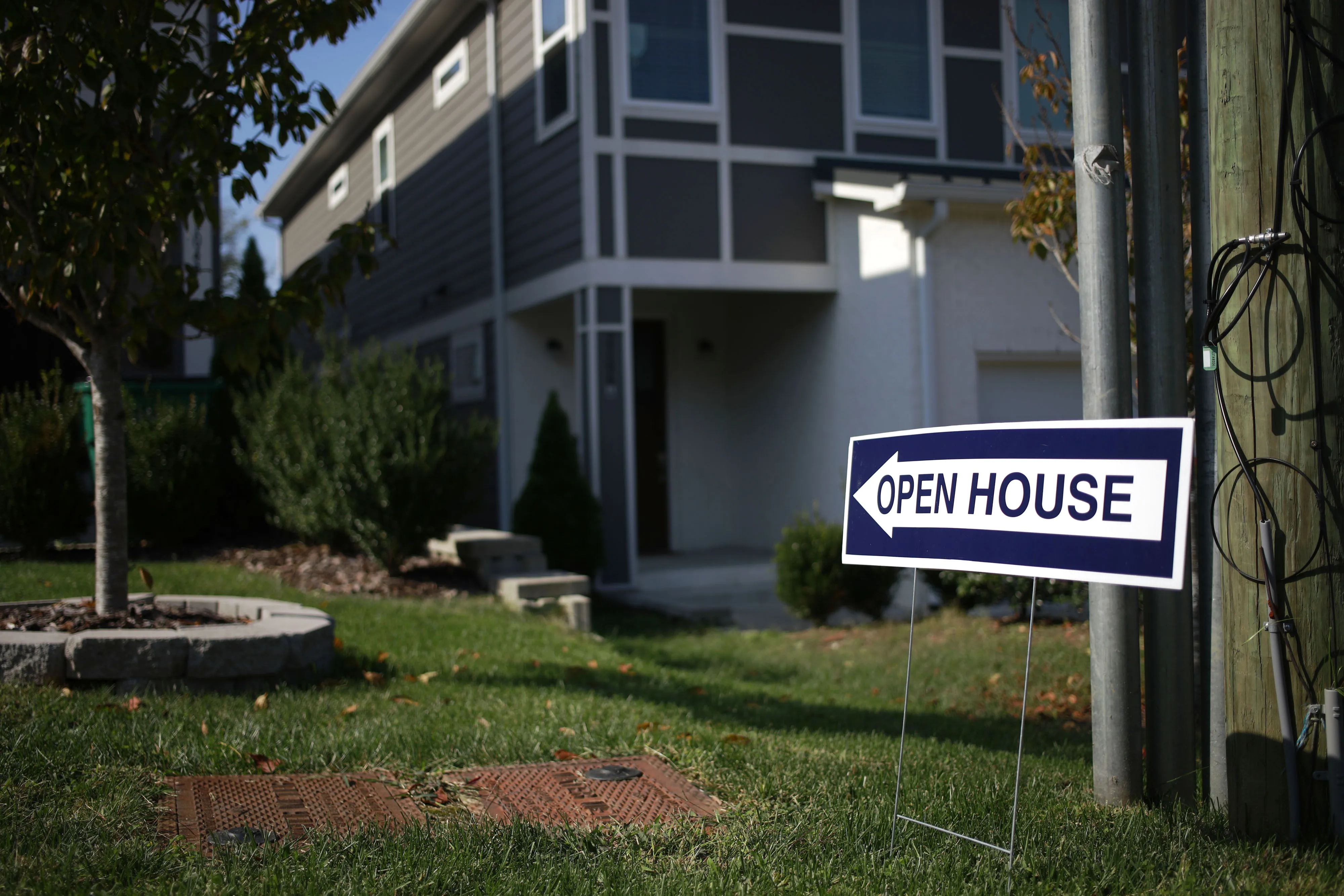 An "Open House" sign outside a home in Nashville, Tennessee.