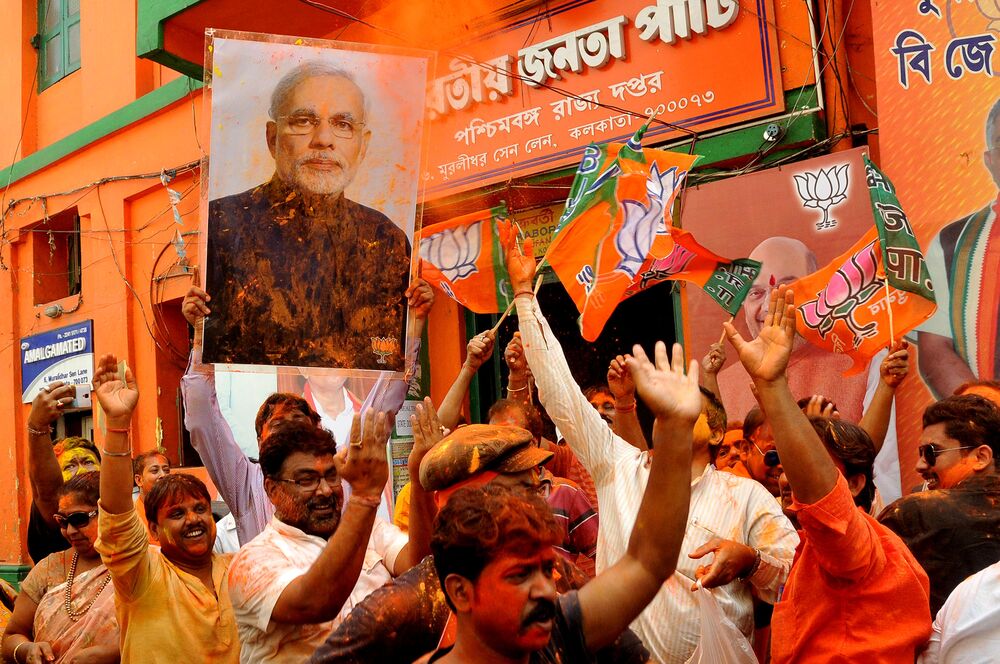 インド与党圧勝 人口２億人超の州議会選 モディ首相の改革前進へ Bloomberg