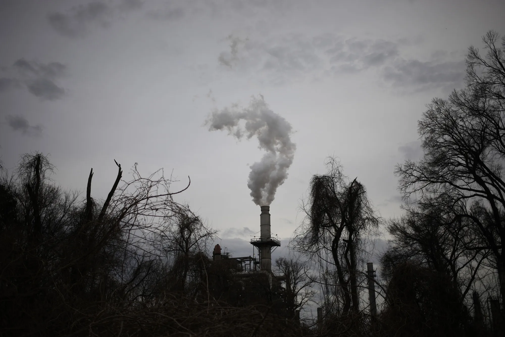 Emissions rise from an oil refinery in Memphis, Tennessee.