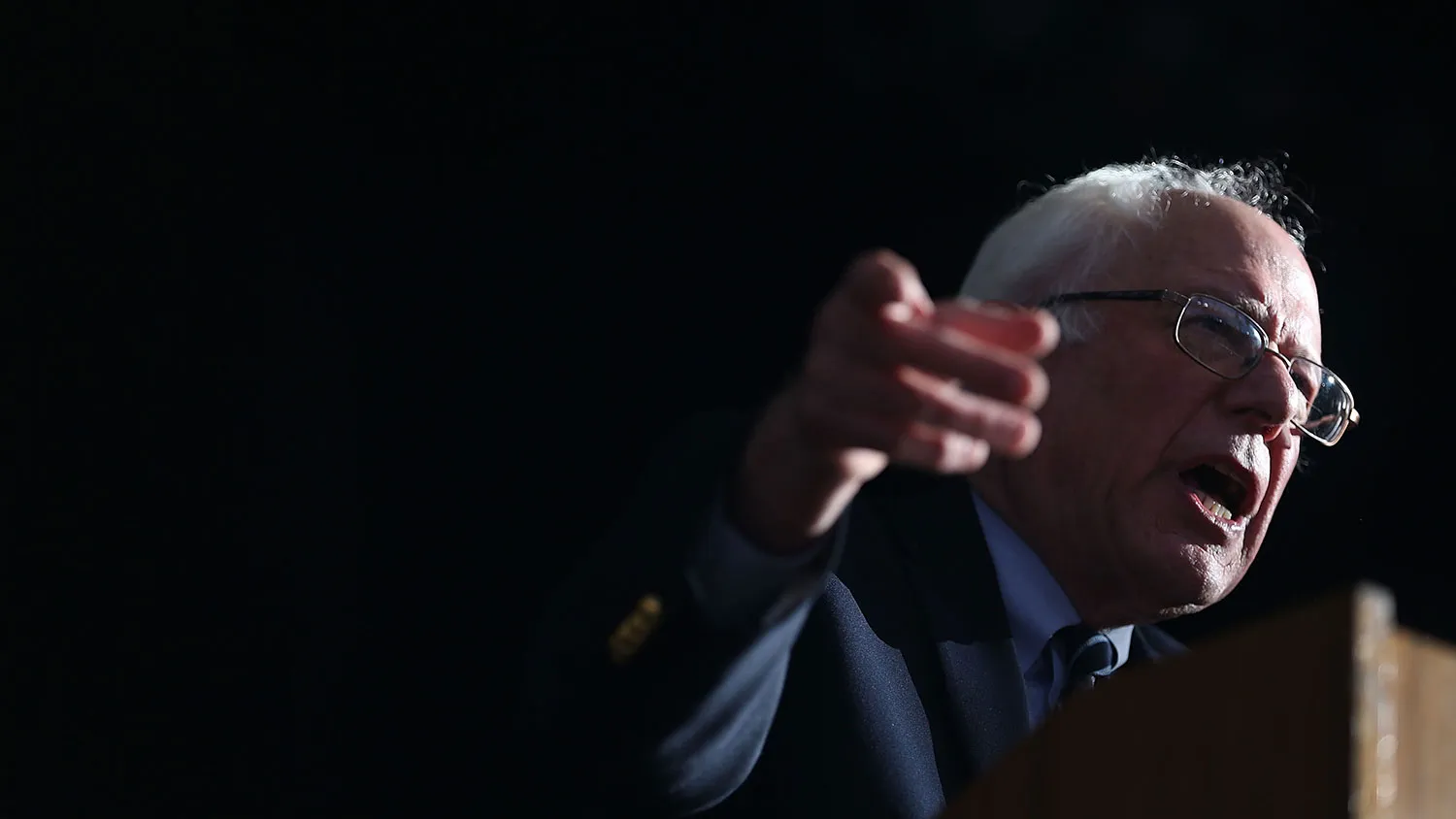 Democratic presidential candidate Bernie Sanders speaks during his caucus watch party on Feb. 20, 2016 in Henderson, Nevada.
