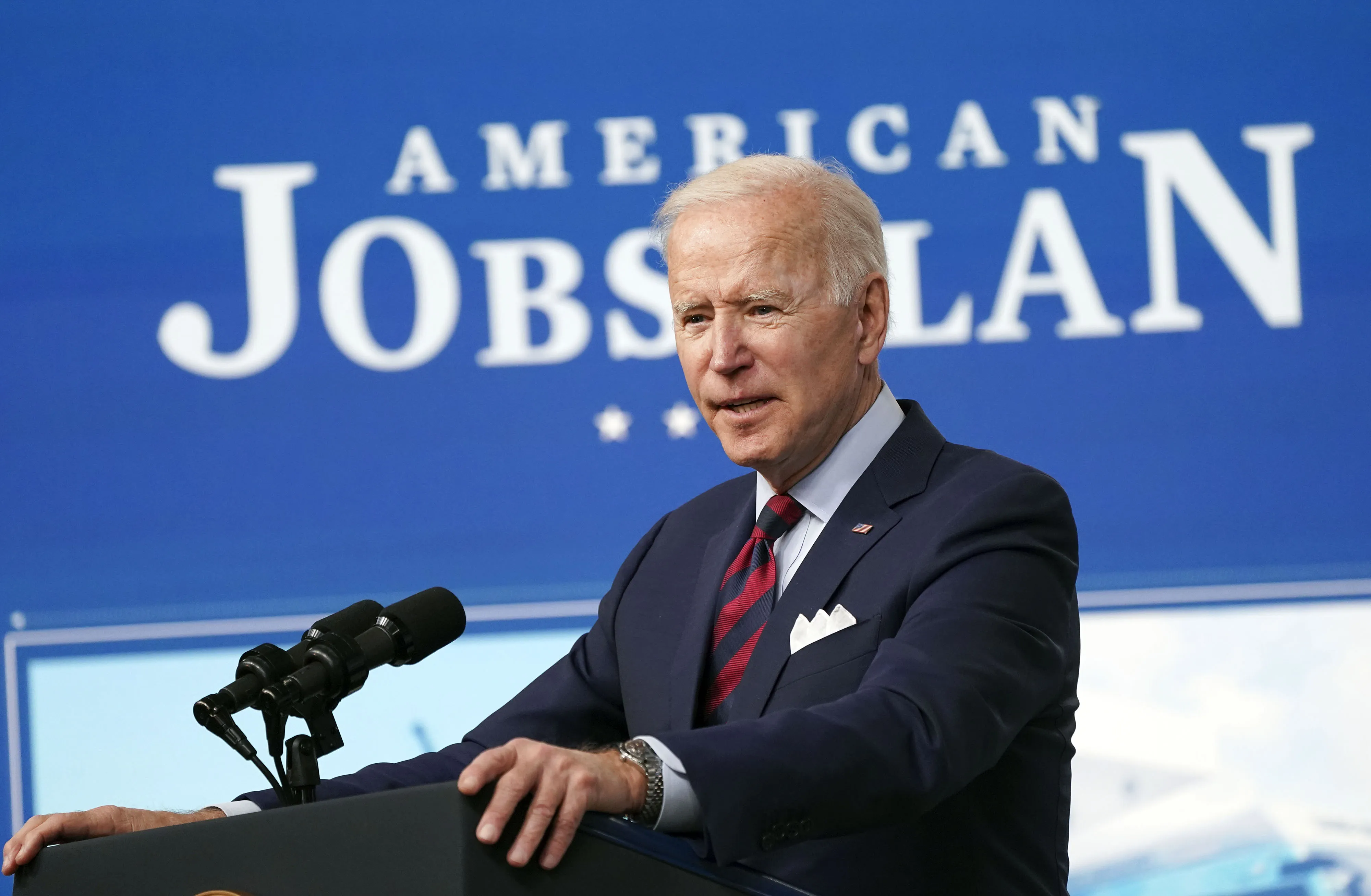 Joe Biden speaks in Washington, D.C. on April 7.