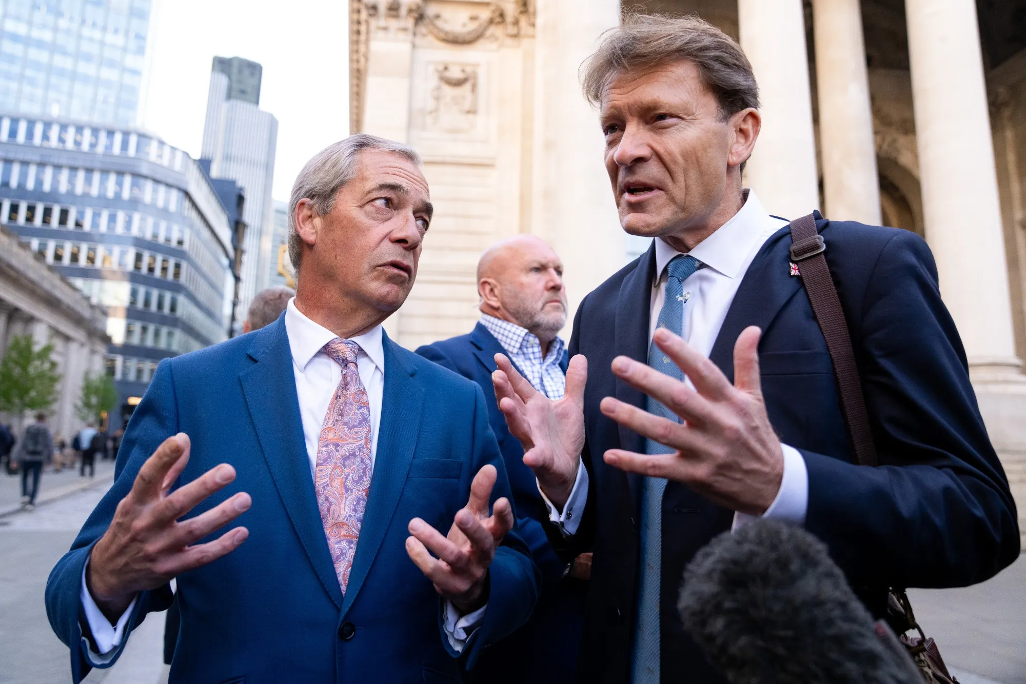 Leader of Reform UK Nigel Farage, left, and Deputy Leader of Reform UK&nbsp;Richard Tice