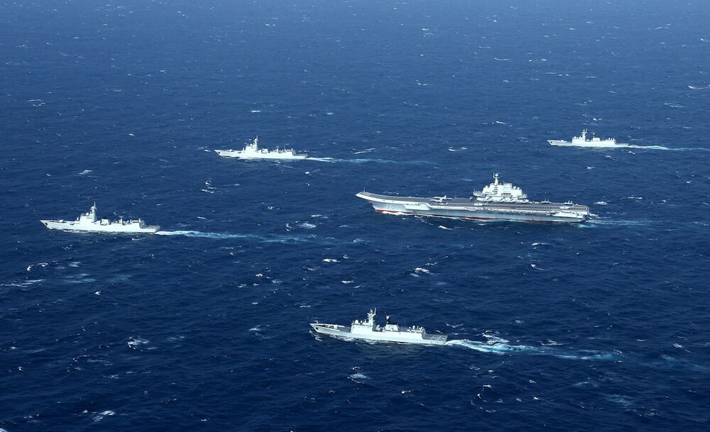 Chinese military drills in the South China Sea.