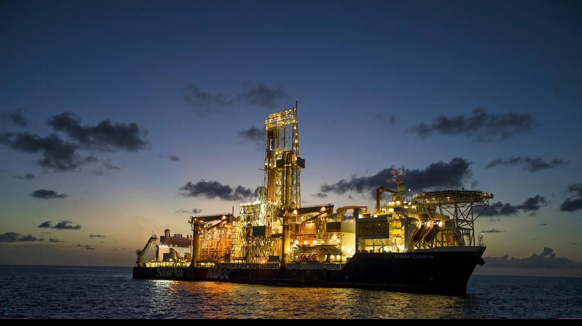 The Stena Carron drill ship located off Georgetown, Guyana.