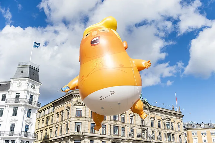 A giant Trump Baby balloon&nbsp;in Copenhagen, on Sept. 2.