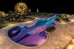 Jay Dweck’s violin-shaped pool in Bedford Corners, N.Y.