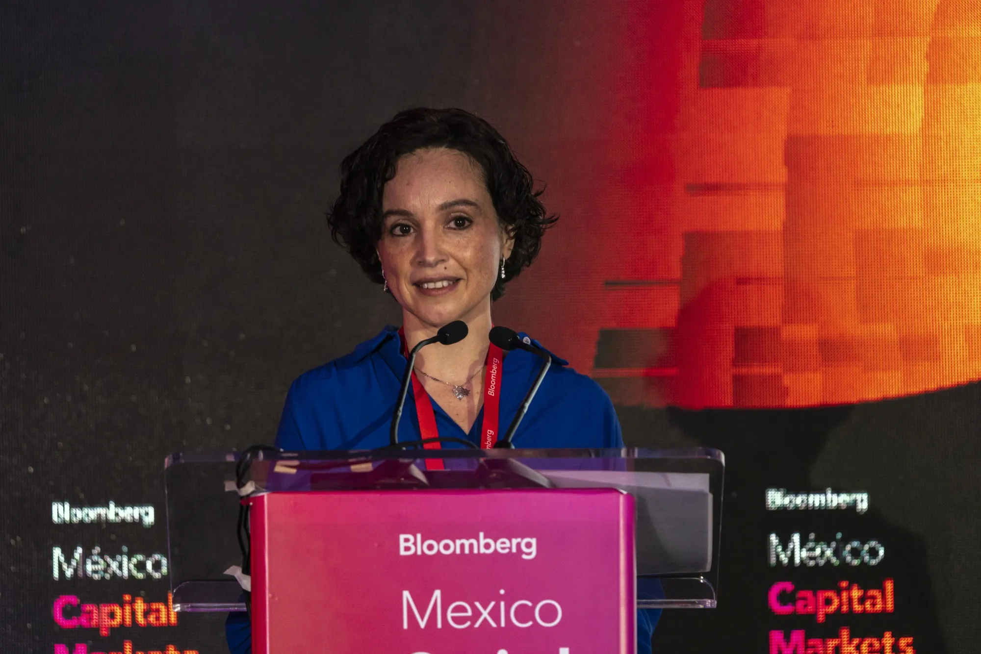 Galia Borja, deputy governor of Central Bank of Mexico, speaks during the Bloomberg Mexico Capital Markets Forum in Mexico City, Mexico, on Monday, Nov. 14, 2022.&nbsp;
