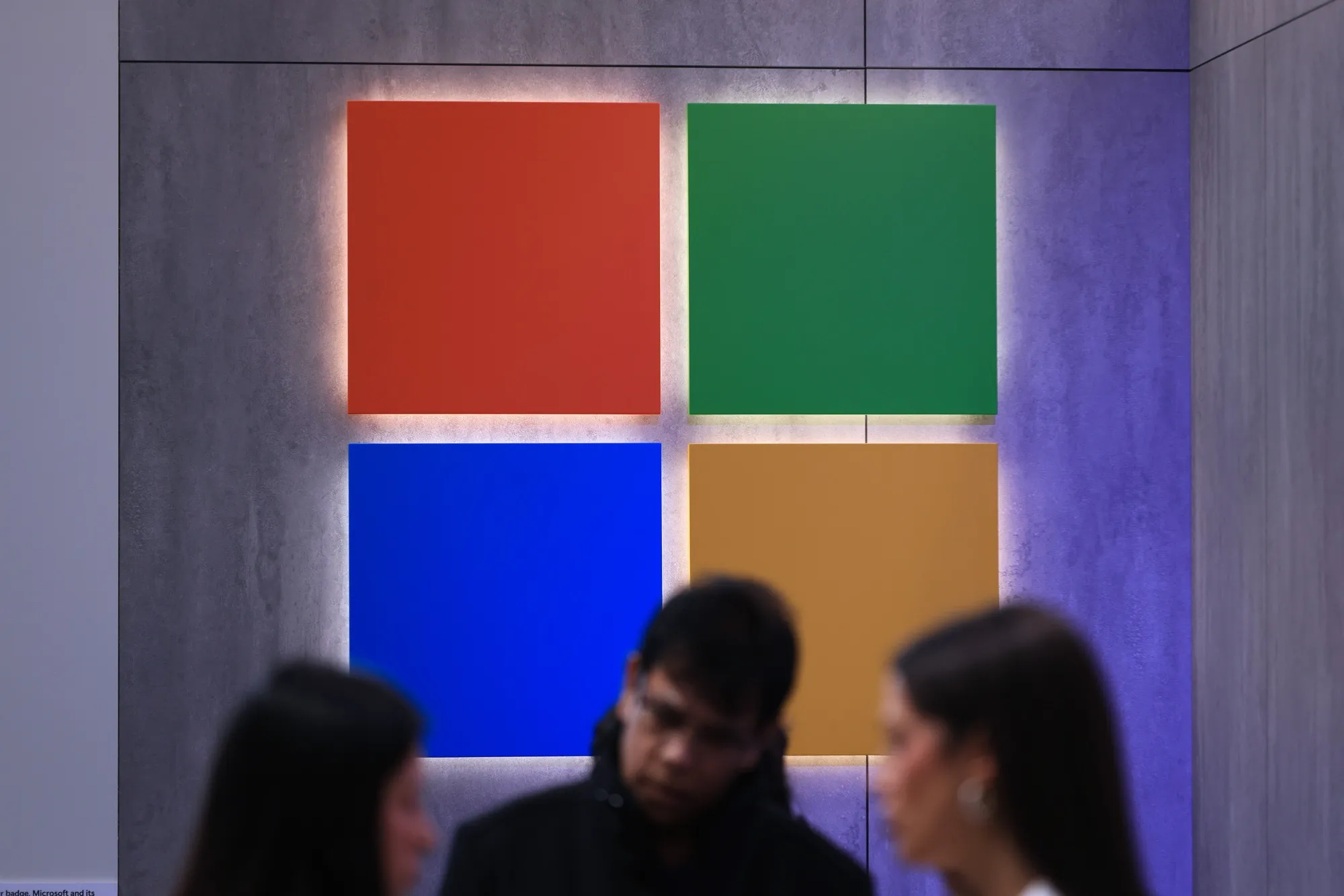 The Microsoft Corp. logo. The company has made its latest carbon removal purchase along with the Royal Bank of Canada.