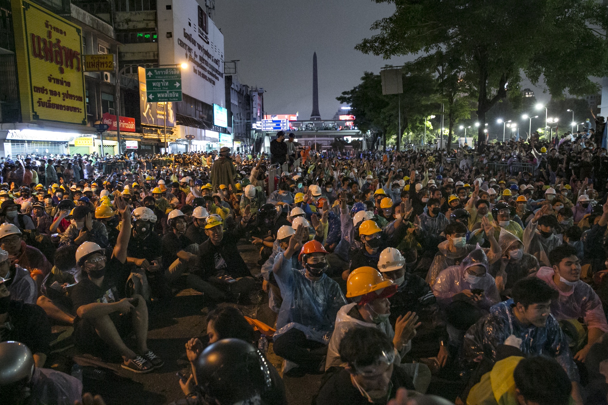 Protesters gather in Bangkok on Oct. 18.