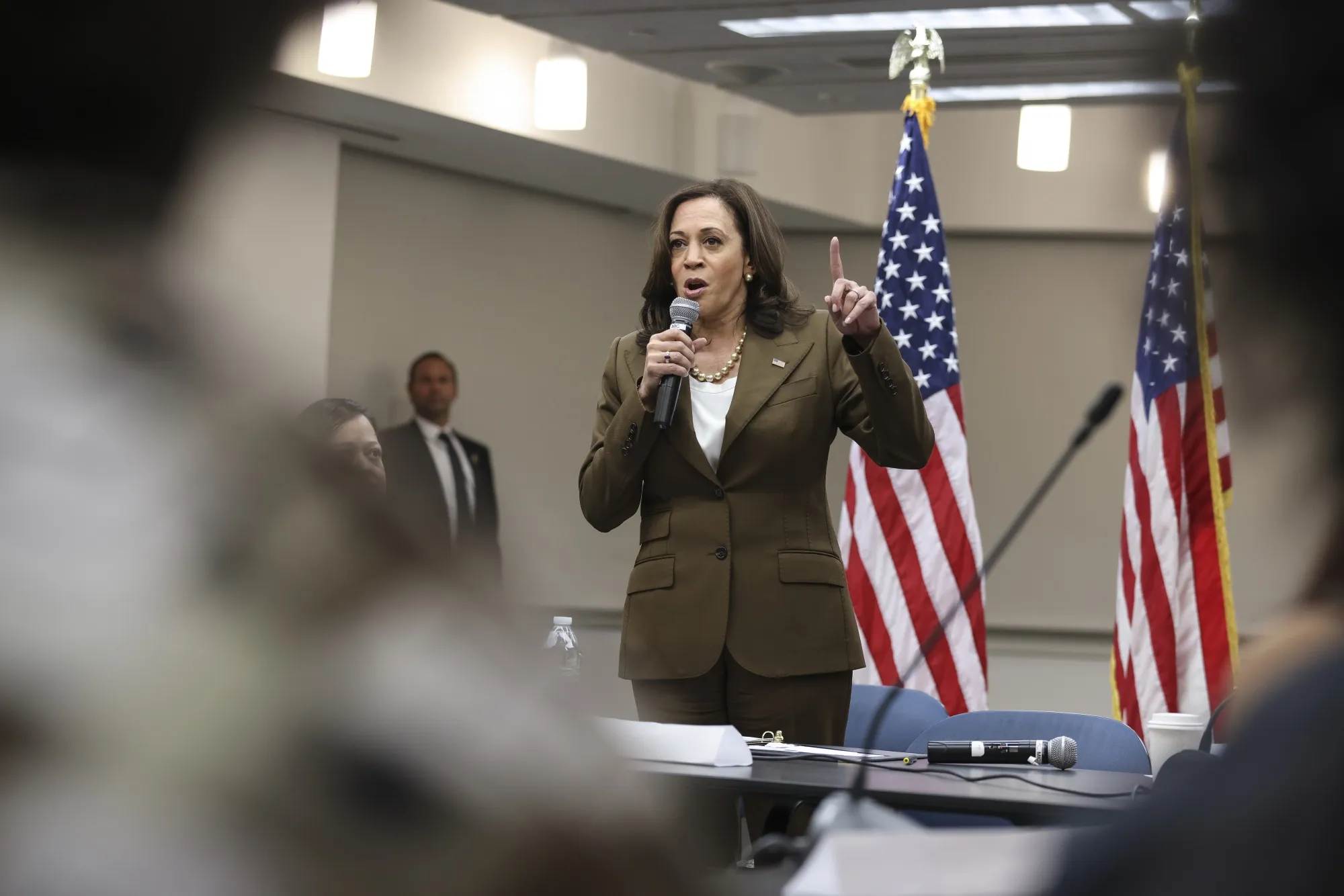 Kamala Harris speaks while meeting with Texas legislators in Washington, D.C., on July 13.