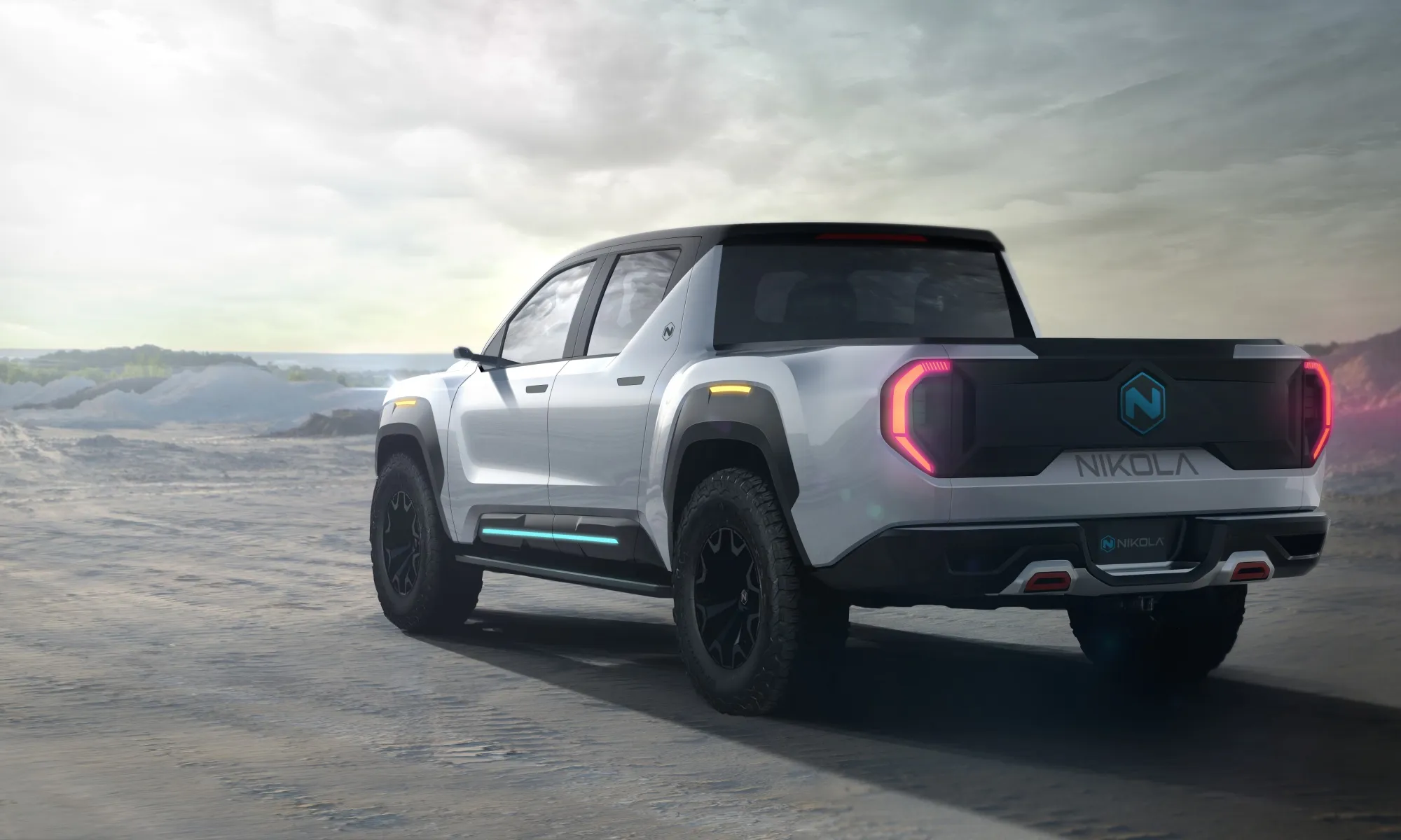 Rendering of a&nbsp;Nikola Badger electric pickup truck.