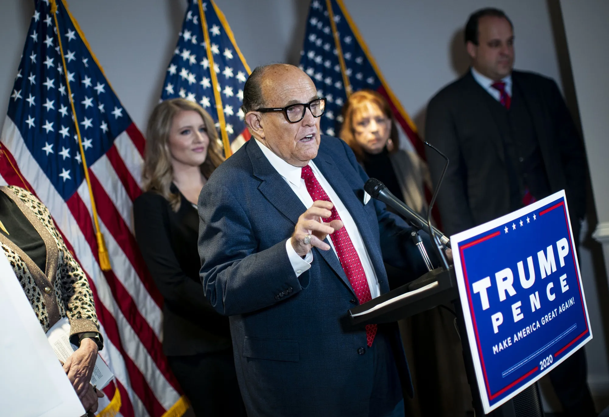Rudy Giuliani speaks during a news conference at the Republican National Committee headquarters in Washington, D.C., U.S., on Nov. 19.