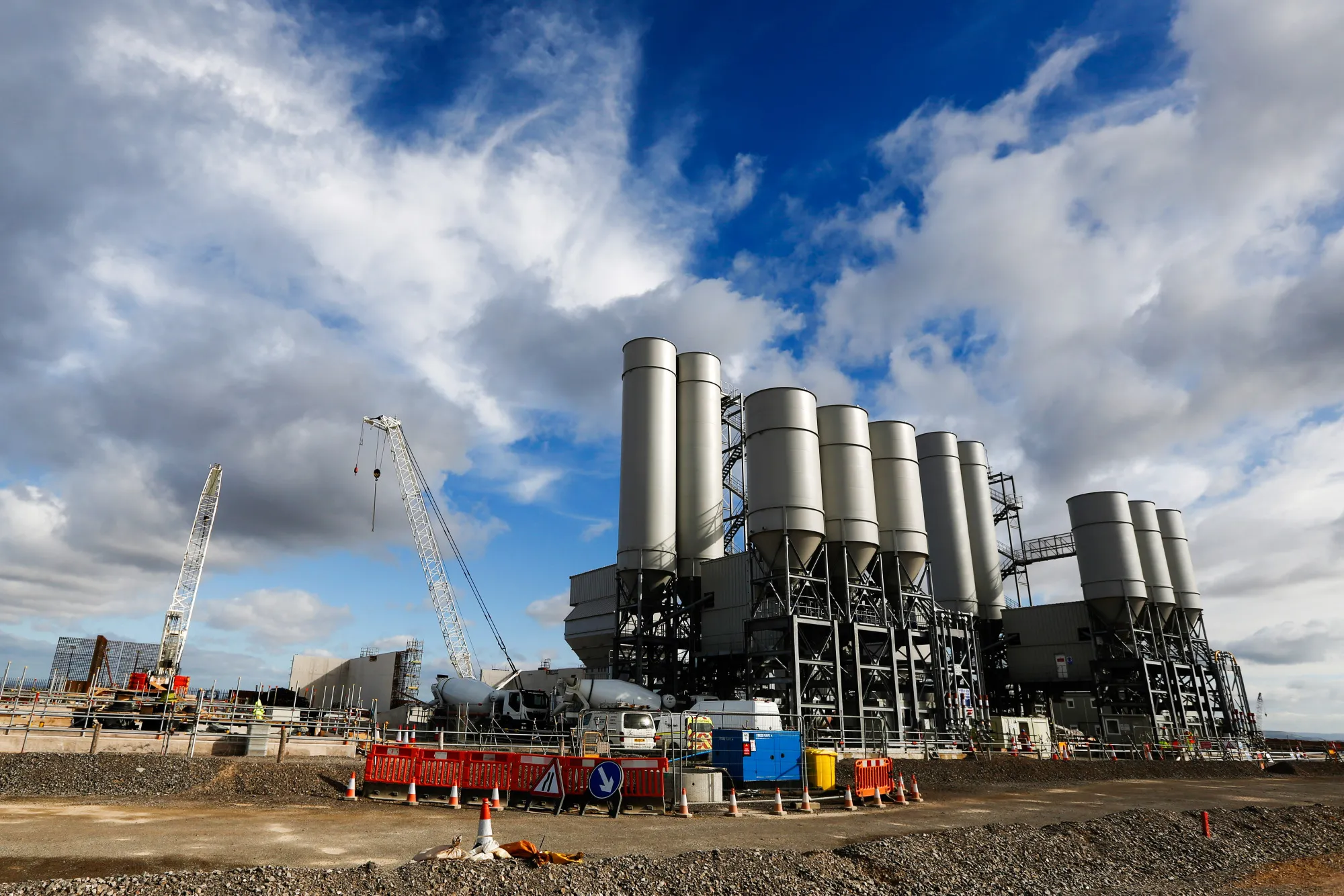 Work recommences at the Hinkley Point C nuclear power station, near Bridgwater, U.K.