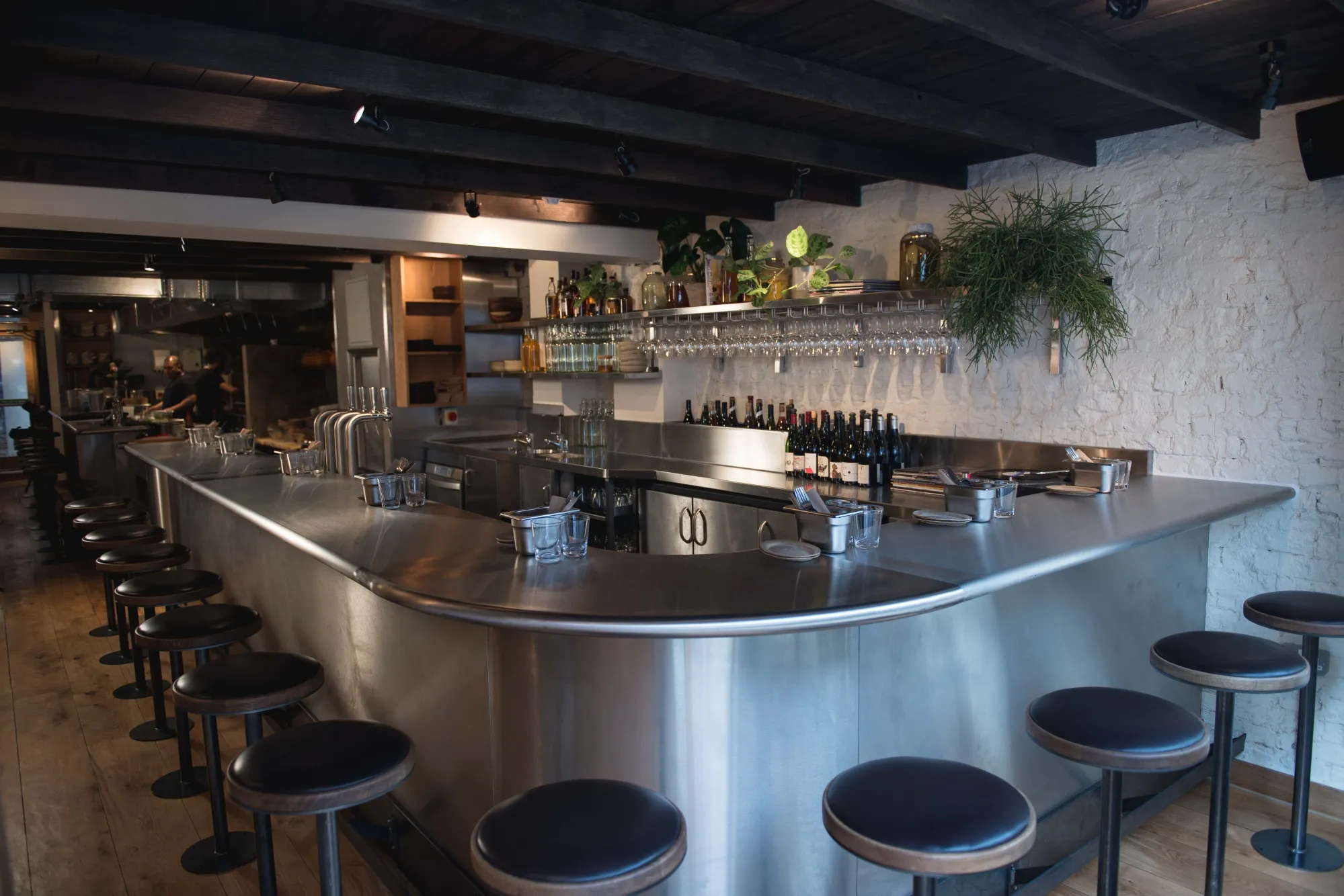 The main dining counter at Thai grill Kiln, in London, picked as the U.K.’s best restaurant for 2018.