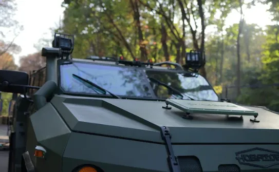 Photo from Adaptis website shows the Kyiv-based company’s car mount for satellite equipment.