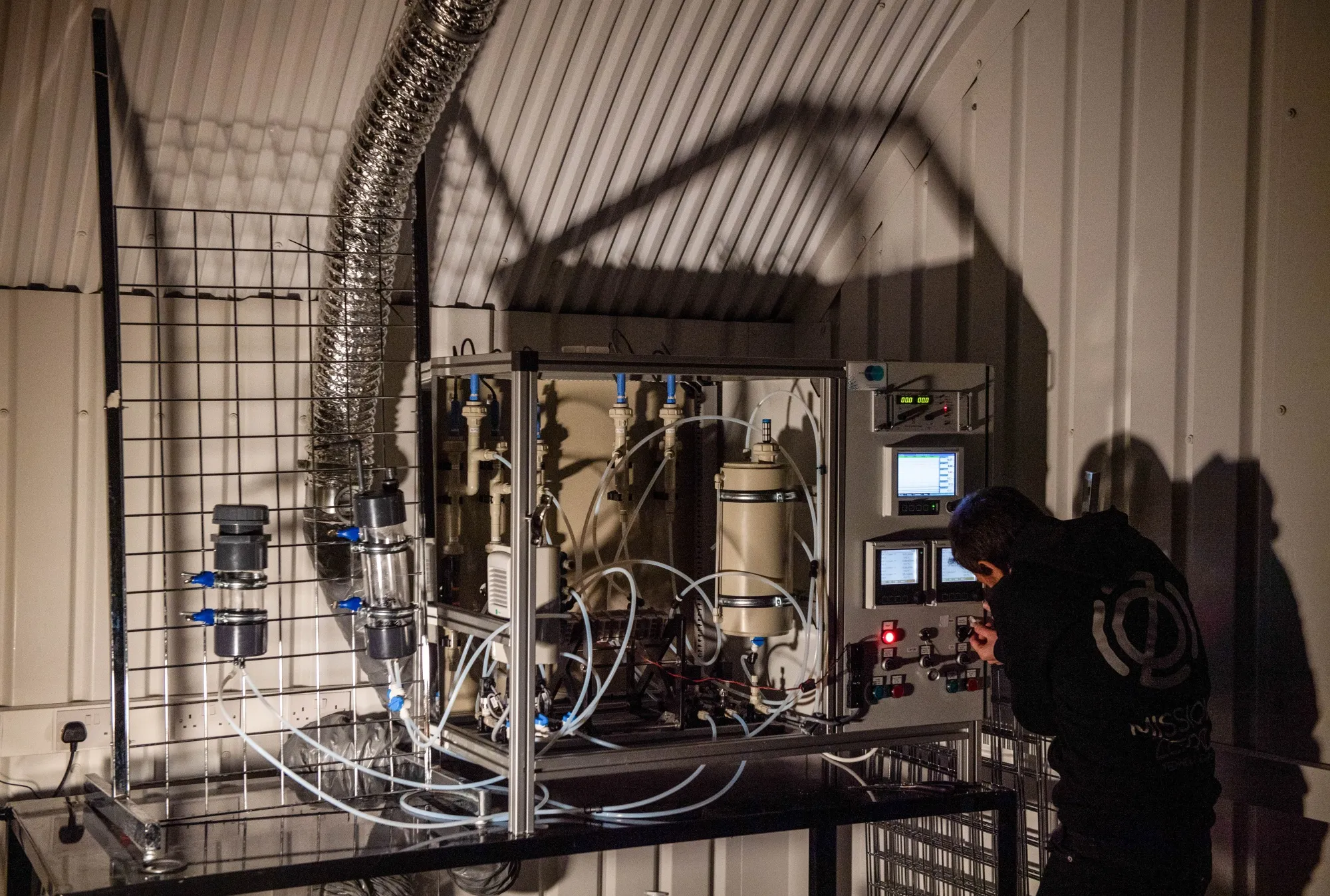 Mission Zero Technologies electrodialysis machine in London, on April 28.