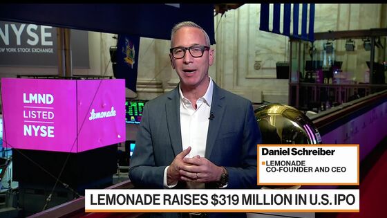 SoftBank-Backed Lemonade Jumps 86% in $319 Million U.S. Debut