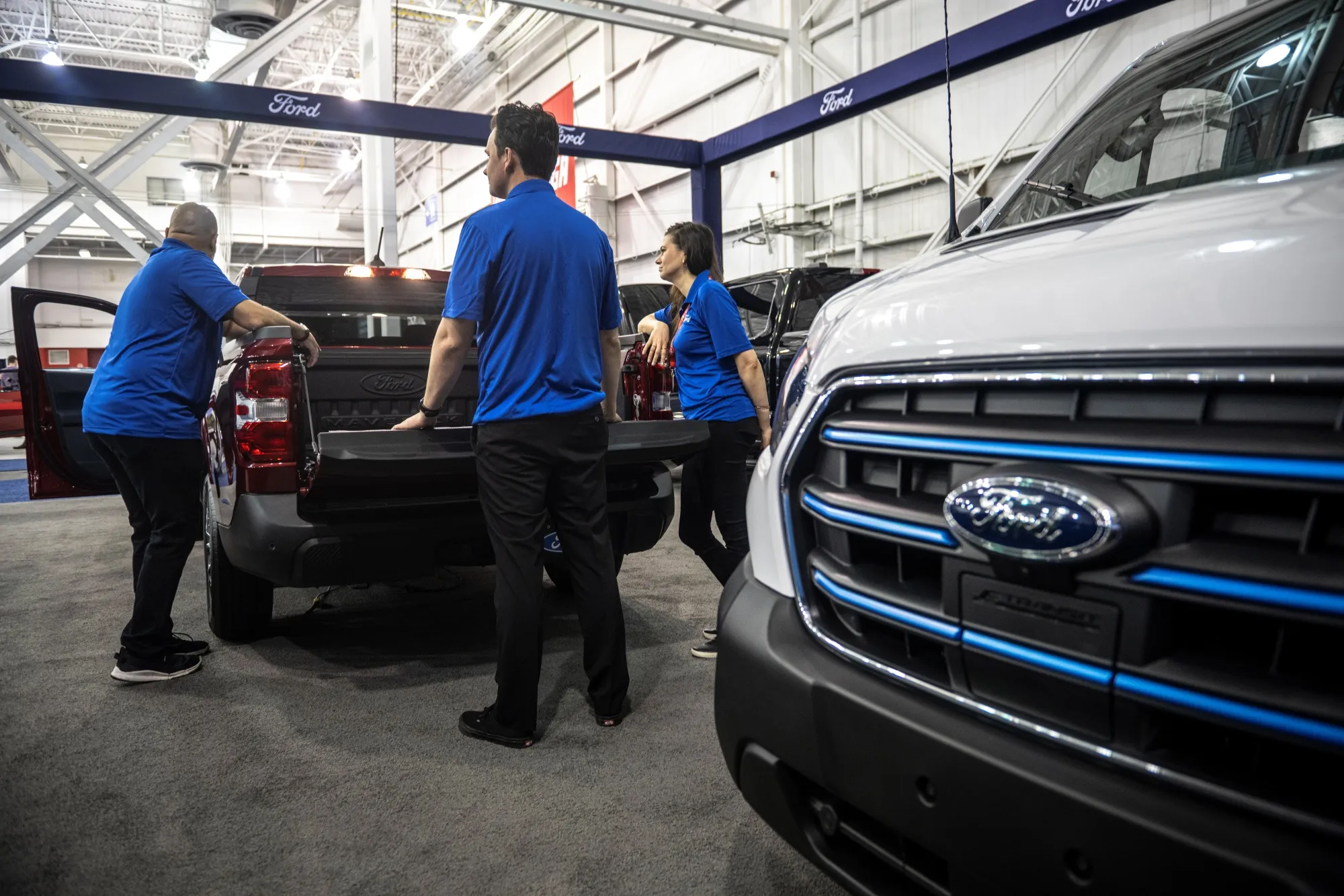 A 2025 Ford Maverick XLT electric pickup truck&nbsp;at the Montreal Electric Vehicle Show in Canada&nbsp;last week.