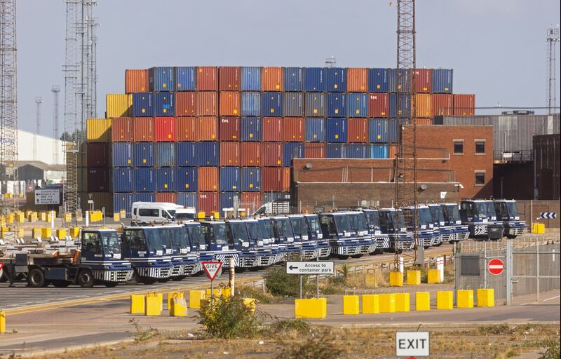 Strike By Workers At The UK's Largest Container Port