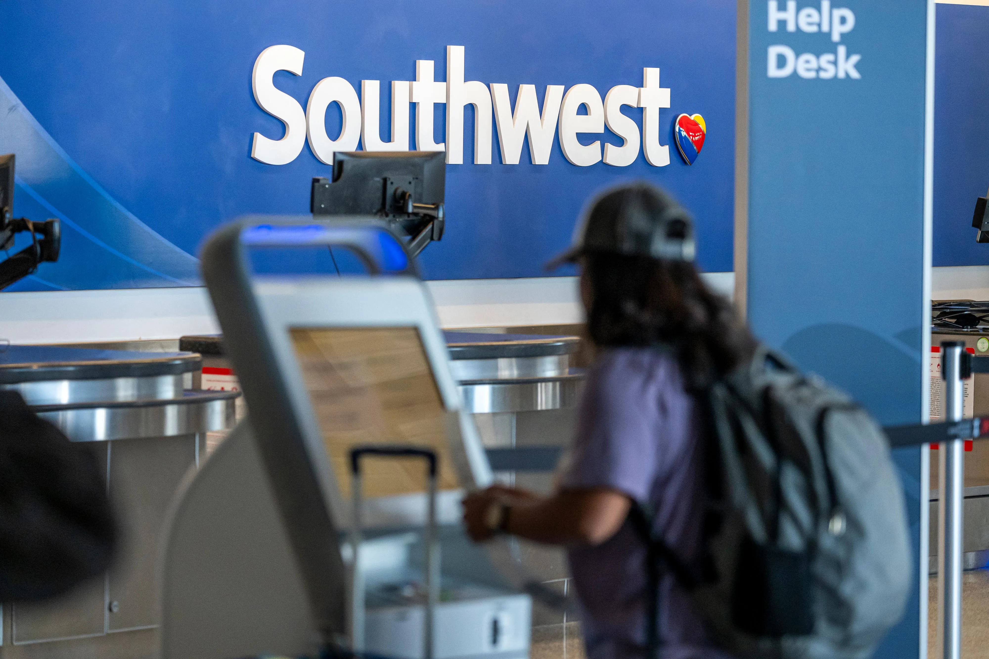 The Southwest Airlines check-in area at San Francisco Bay Oakland International Airport.