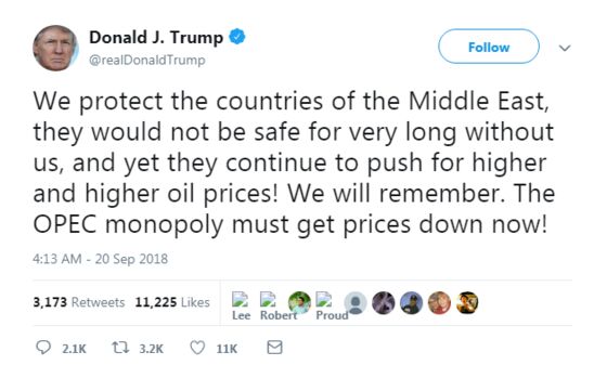 Trump’s OPEC Tweets Mix Fear and Delusion