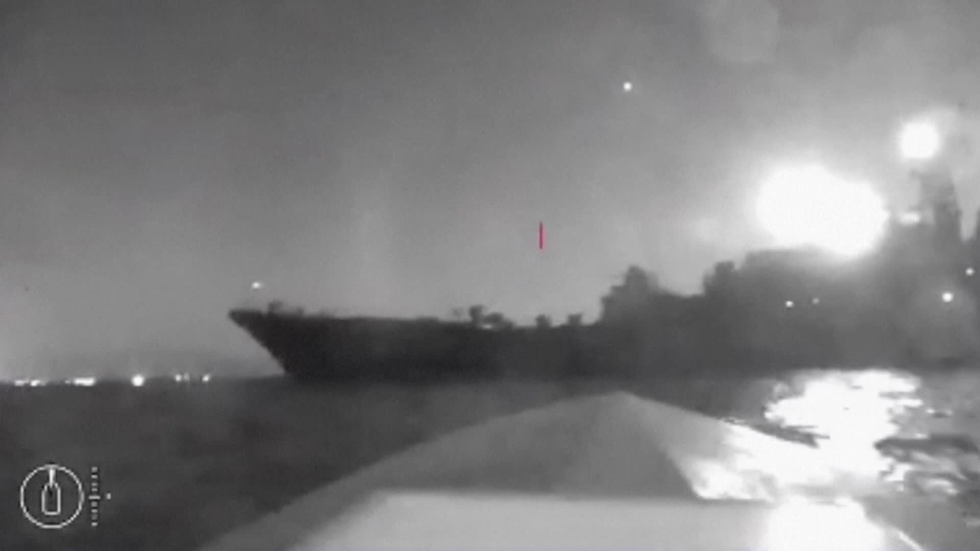 Watch Video Appears to Show Ukraine Drone Attack on Russian Ship ...