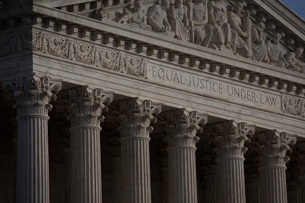 The United States Supreme Court Is Seen From The Side Of This