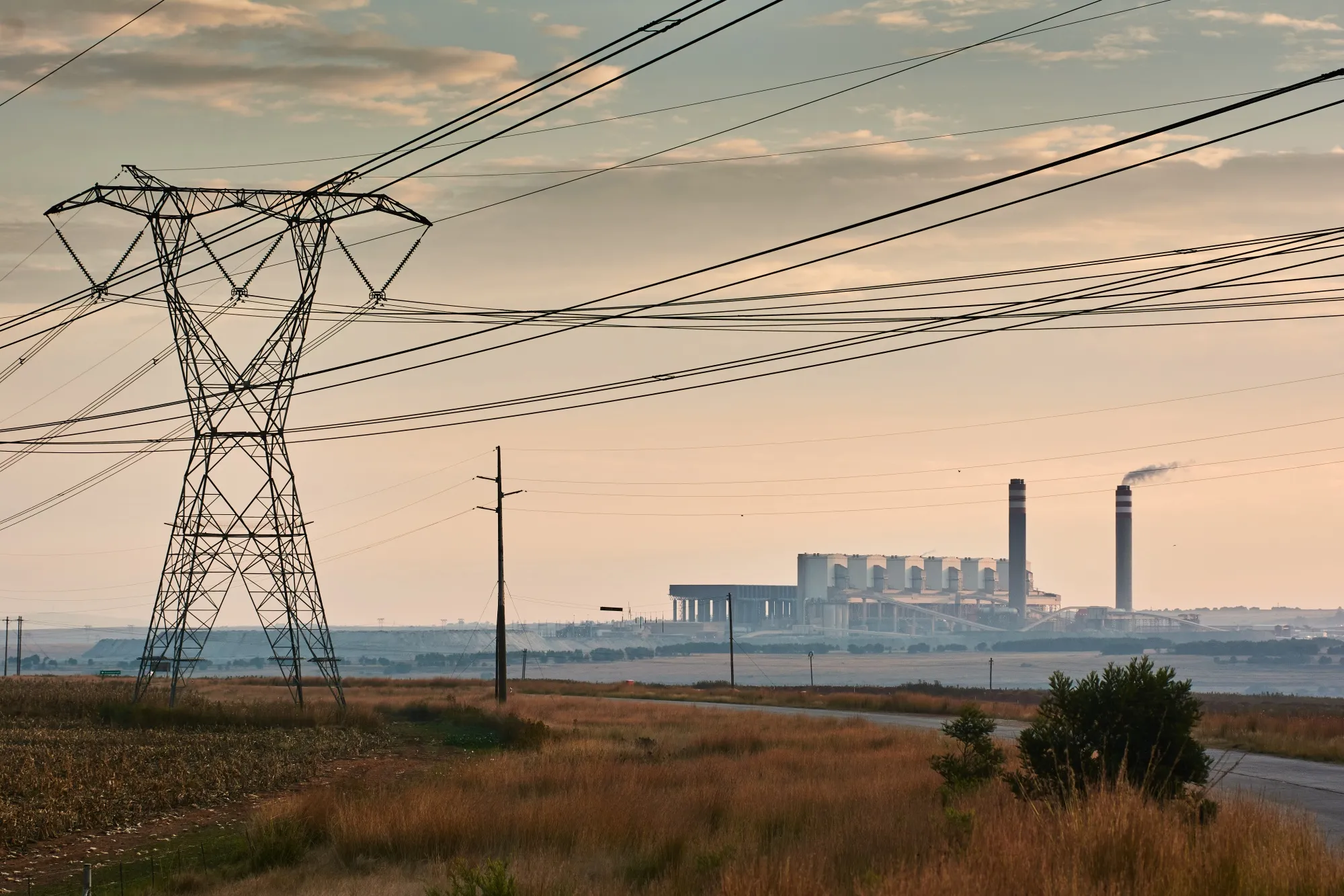 The Eskom Holdings SOC Ltd. Kusile coal-fired power station in Mpumalanga, South Africa.