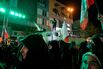 Armed police watch over a rally in Tehran, in April.