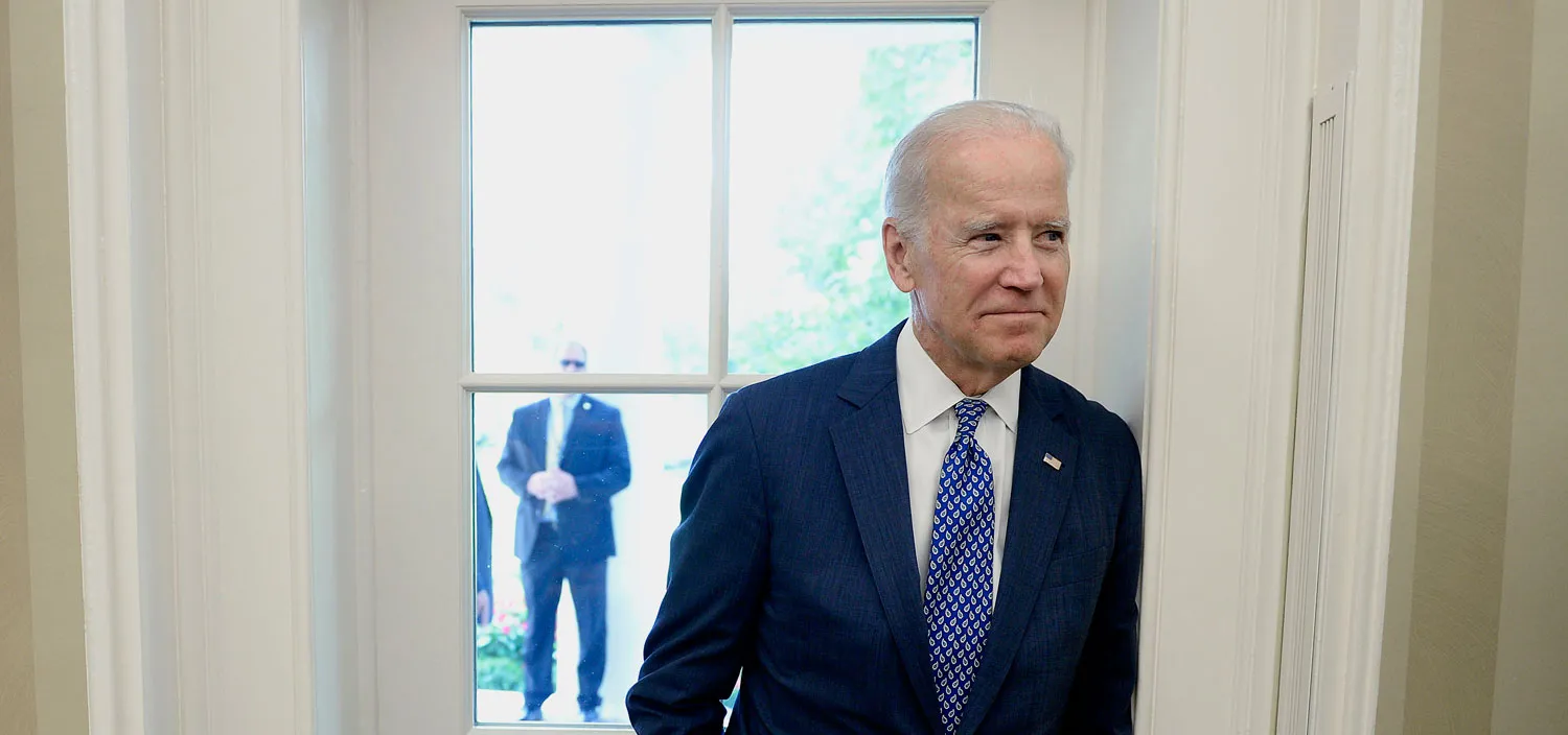 U.S. Vice President Joseph 'Joe' Biden attends a meeting with President Barack Obama, not pictured, and King Salman bin Abdulaziz Al Saud of Saudi Arabia, not pictured, in the Oval Office at the White House in Washington, D.C., U.S., on Friday, Sept. 4, 2015. 'This is obviously a challenging time in world affairs, particularly in the Middle East,' Obama told reporters, mentioning energy near the end of a list of topics that he and Salman would address. Photographer: Olivier Douliery/Bloomberg
