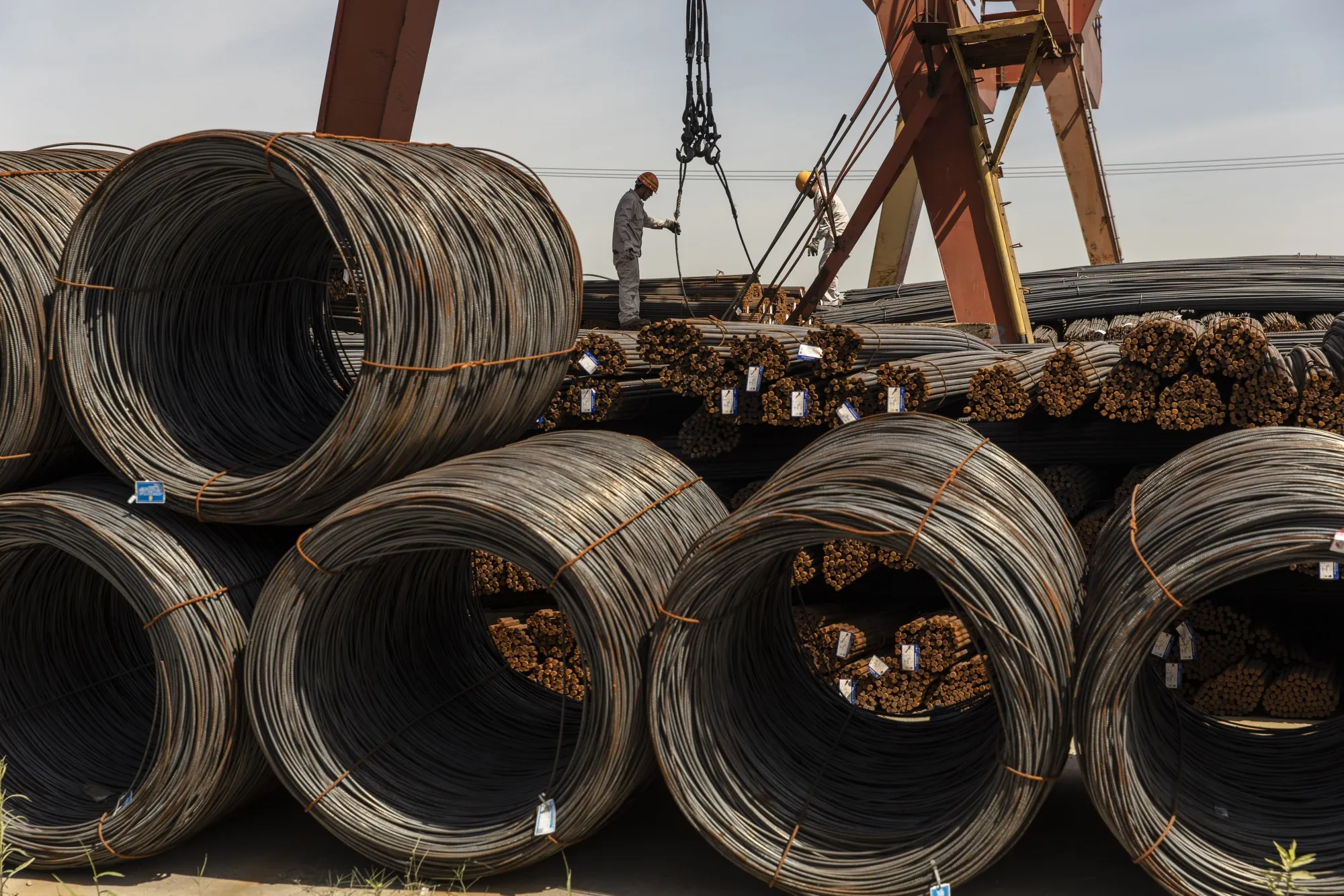 Steel Yard In Shanghai as Record Metal Prices Deter Buyers