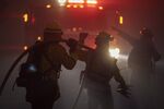 Firefighters battle the Alisal Fire near Goleta, California, in October.&nbsp;