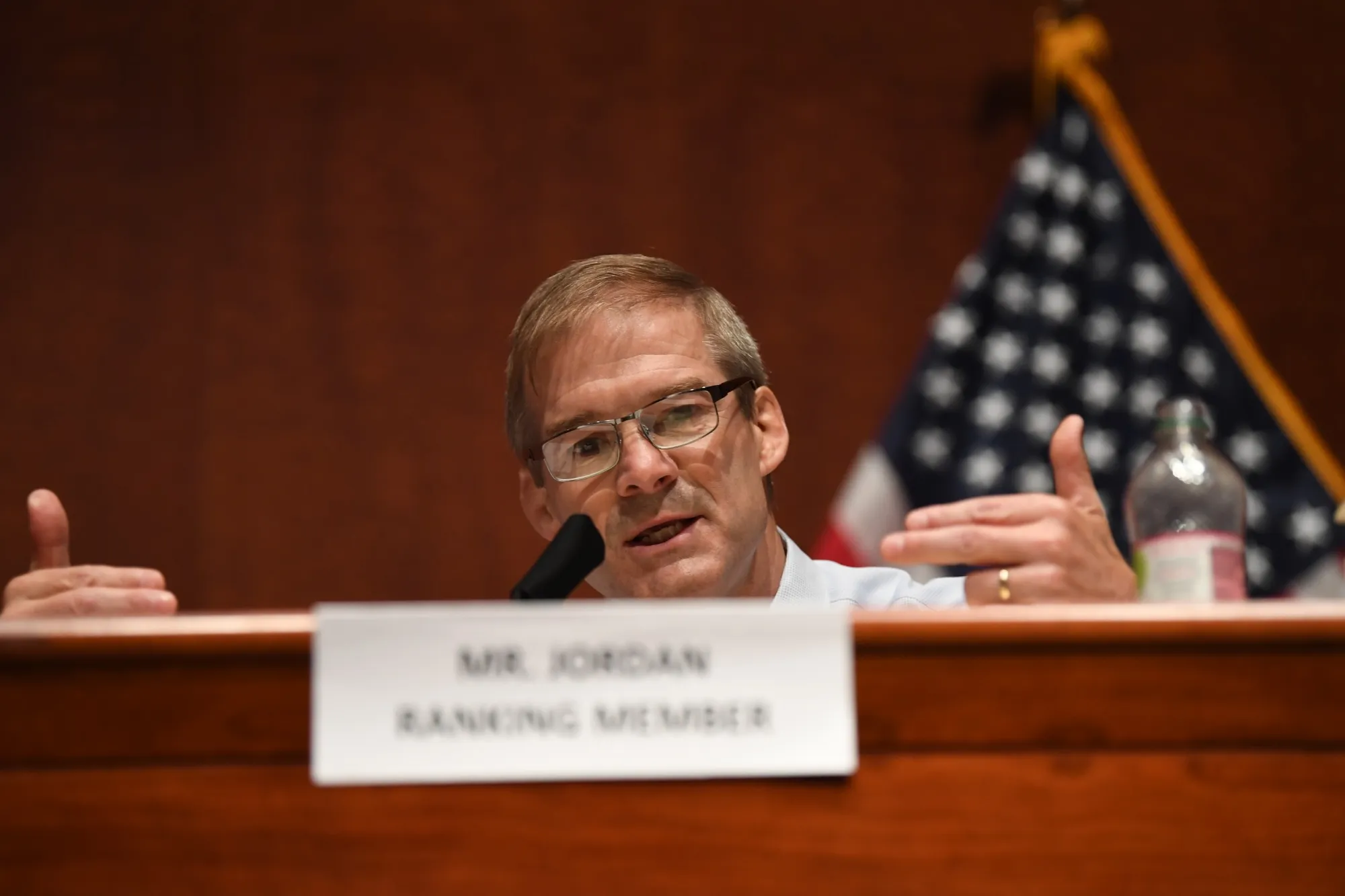 Jim Jordan speaks during a hearing in Washington, D.C., U.S., on July 28.