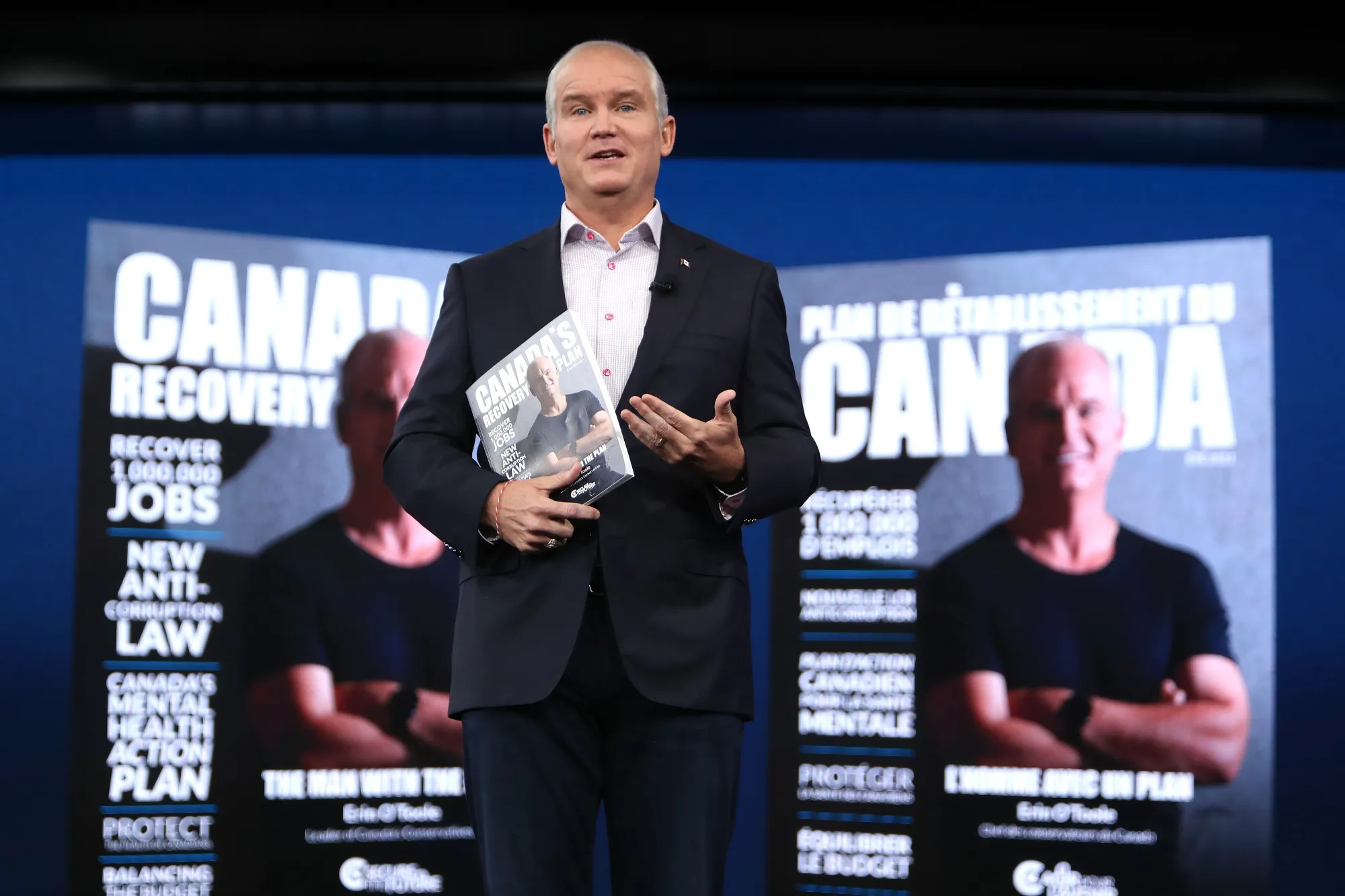 Erin O'Toole unveils the Conservative Party platform in Ottawa on Aug. 16.