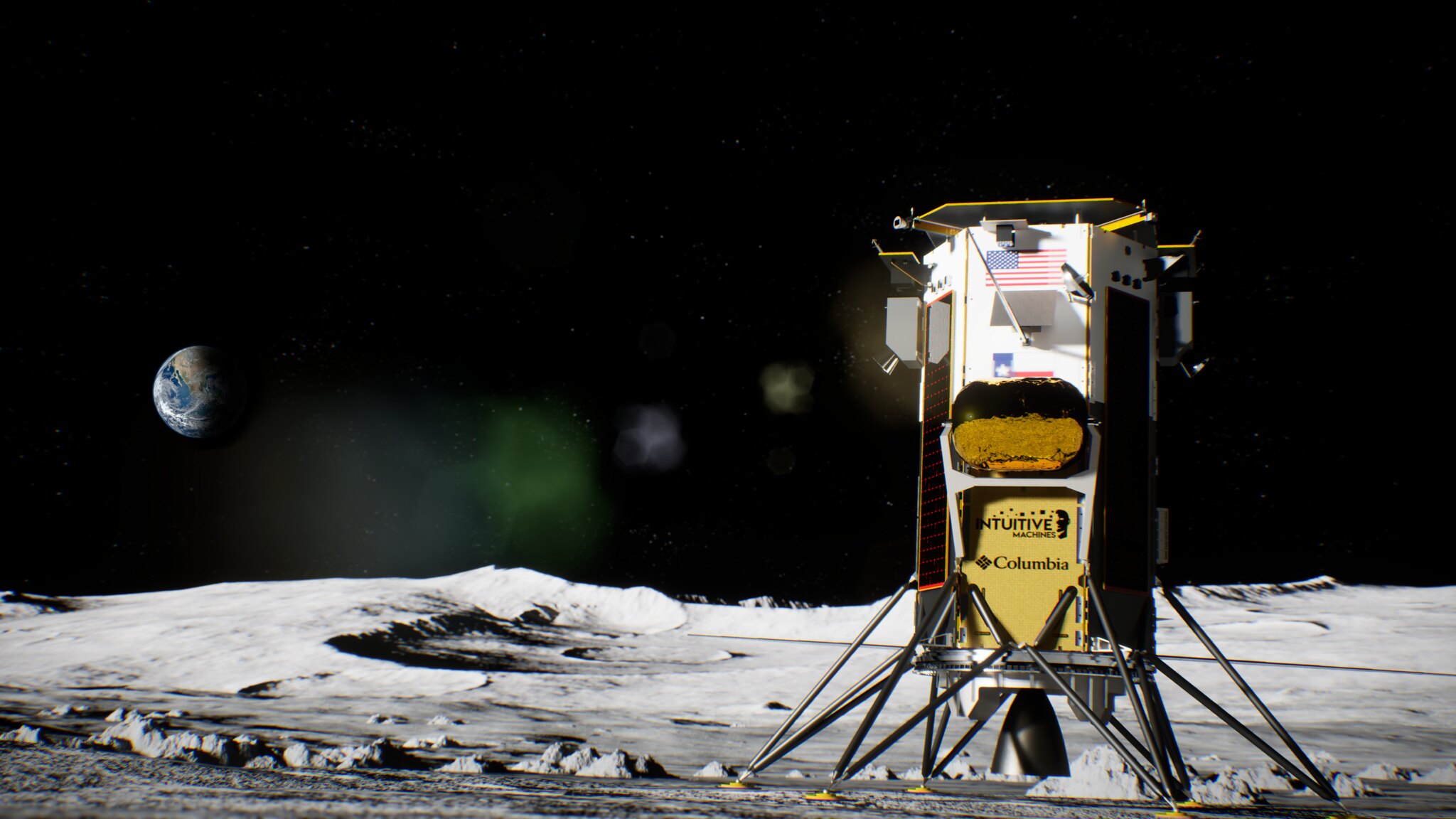 Посадочные модули на луне фото Intuitive Machines (LUNR), Which Landed Spacecraft on Moon, Earnings Beats - Blo