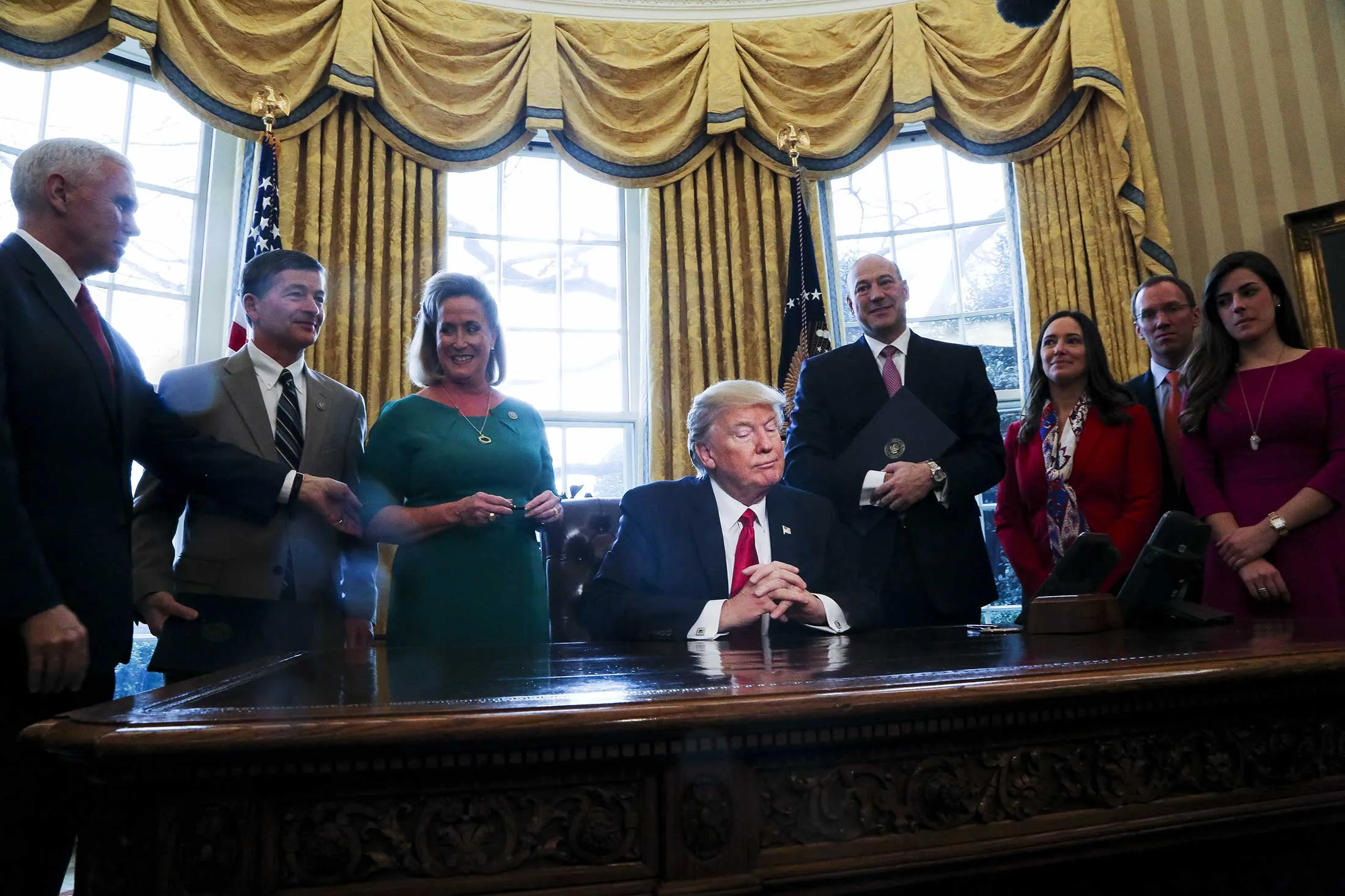 President Trump at the signing ceremony for an executive order related to the review of the Dodd-Frank Act on Feb. 3, 2017.