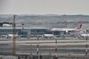 Turkish airlines planes parked at the new "Istanbul Airport" on the first day after it moved from Ataturk International airport, in Istanbul. - Ataturk International airport has moved on late April 5, 2019.