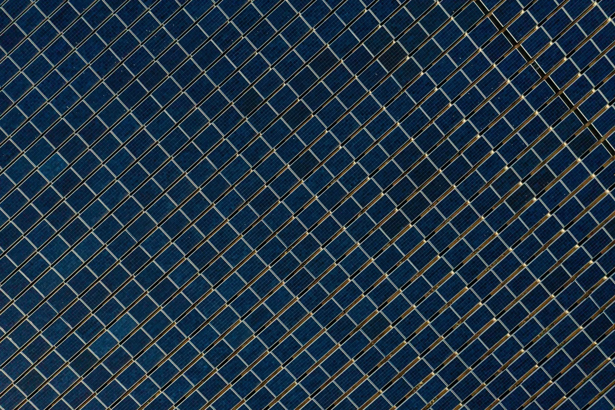 Solar panels at a solar farm in California.