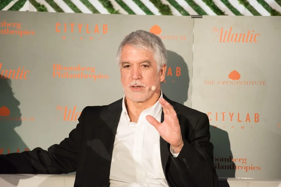 Enrique Peñalosa speaking at a panel at CityLab 2016.