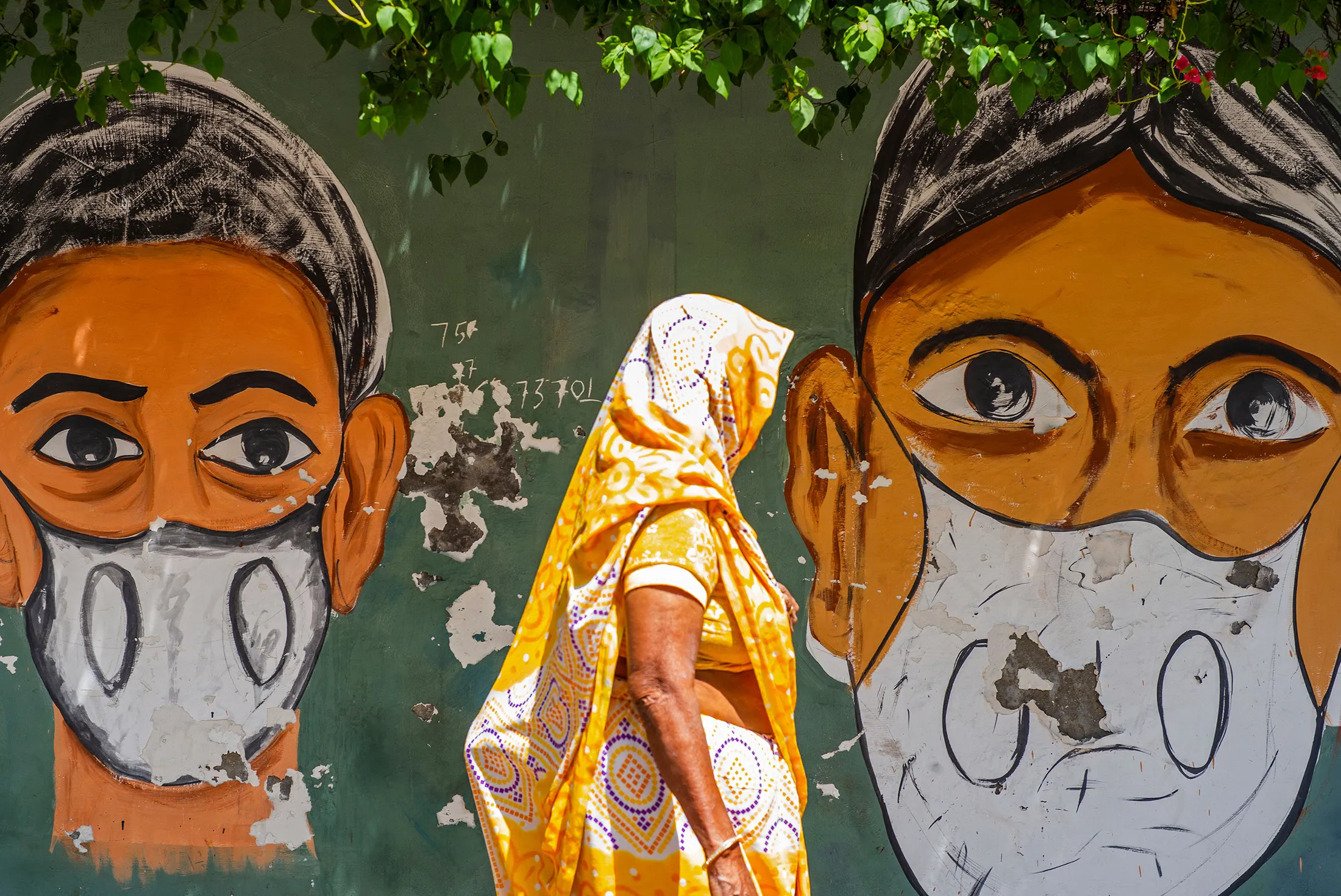 A Covid-19 awareness mural in New Delhi on April 2.