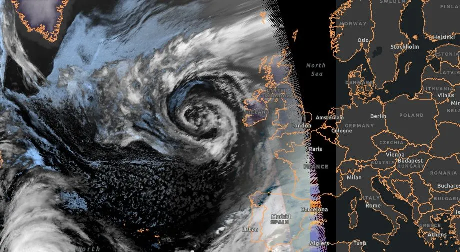 Hurricane Kirk forecast to hit northwest France.