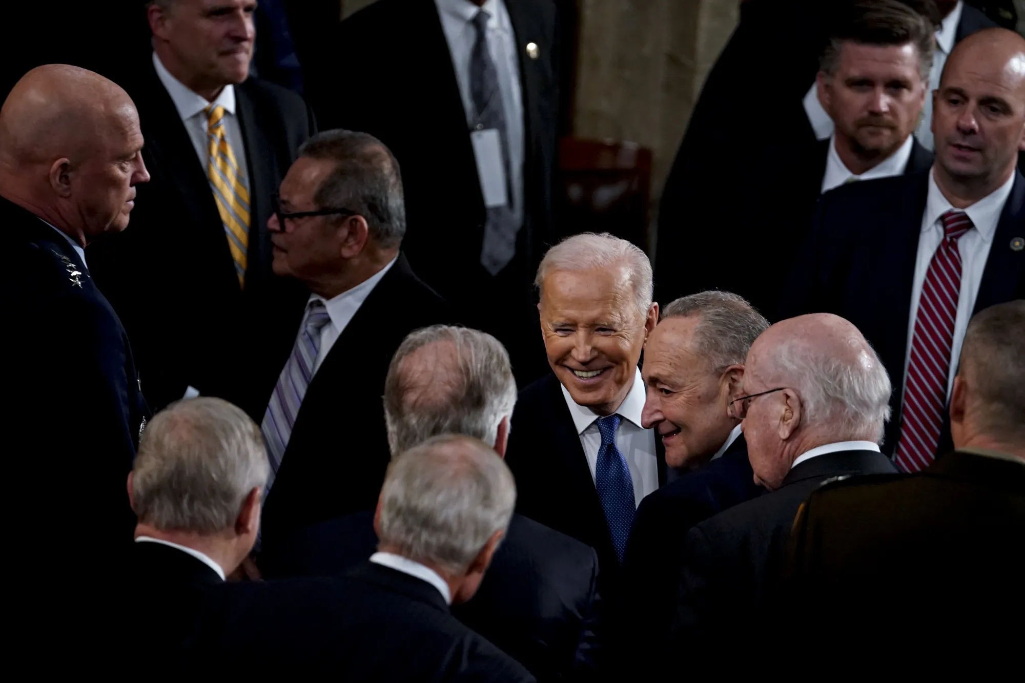 There were not a lot of masks at the speech.
