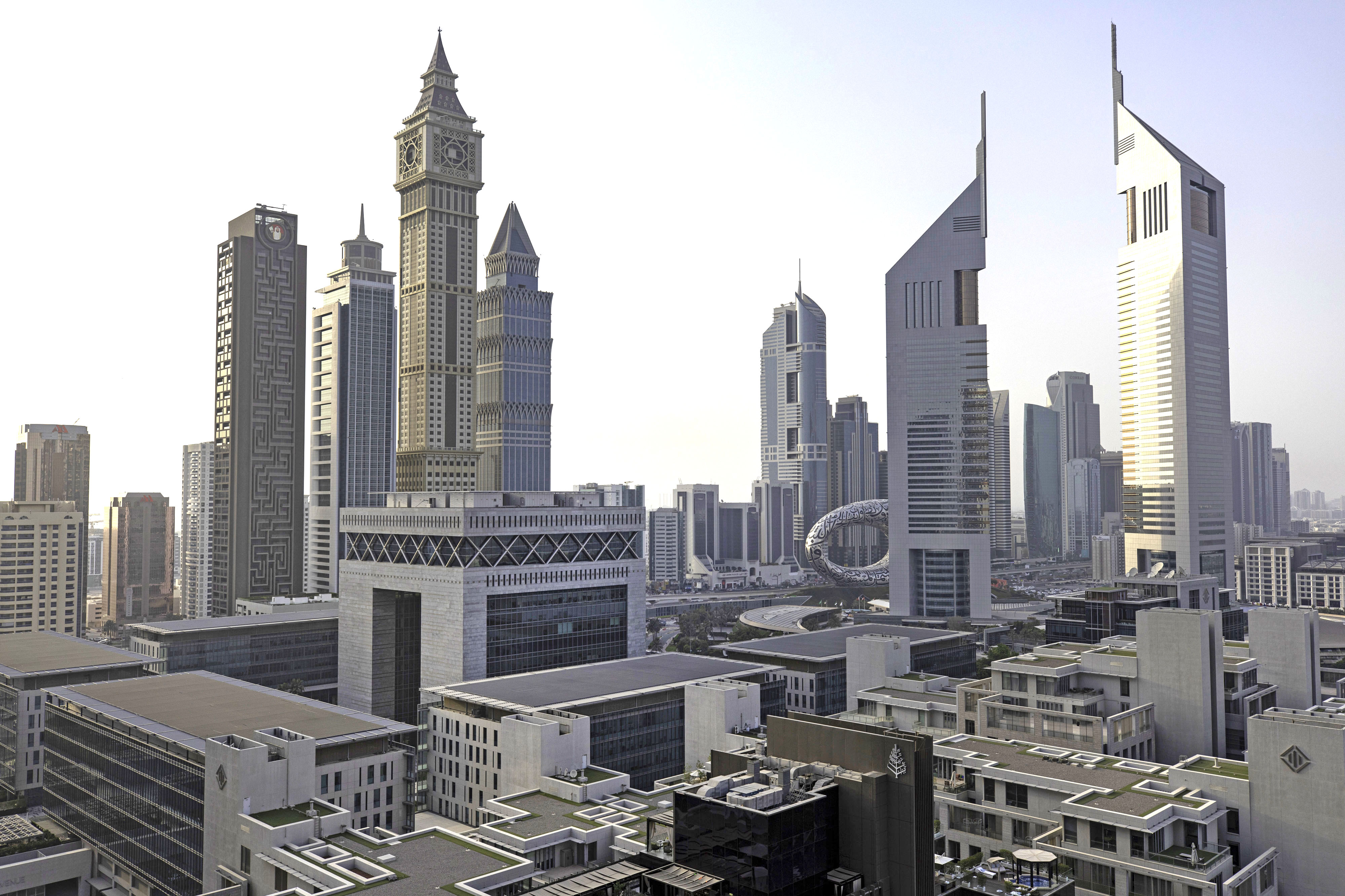 The&nbsp;Dubai International Financial Centre (DIFC) in Dubai, United Arab Emirates.