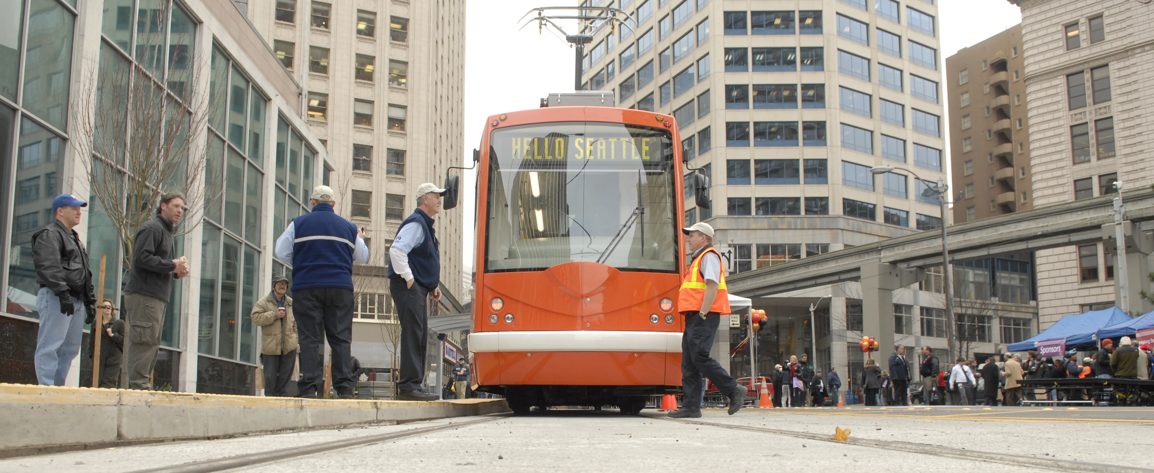 A South Lake Union streetcar is unveiled.