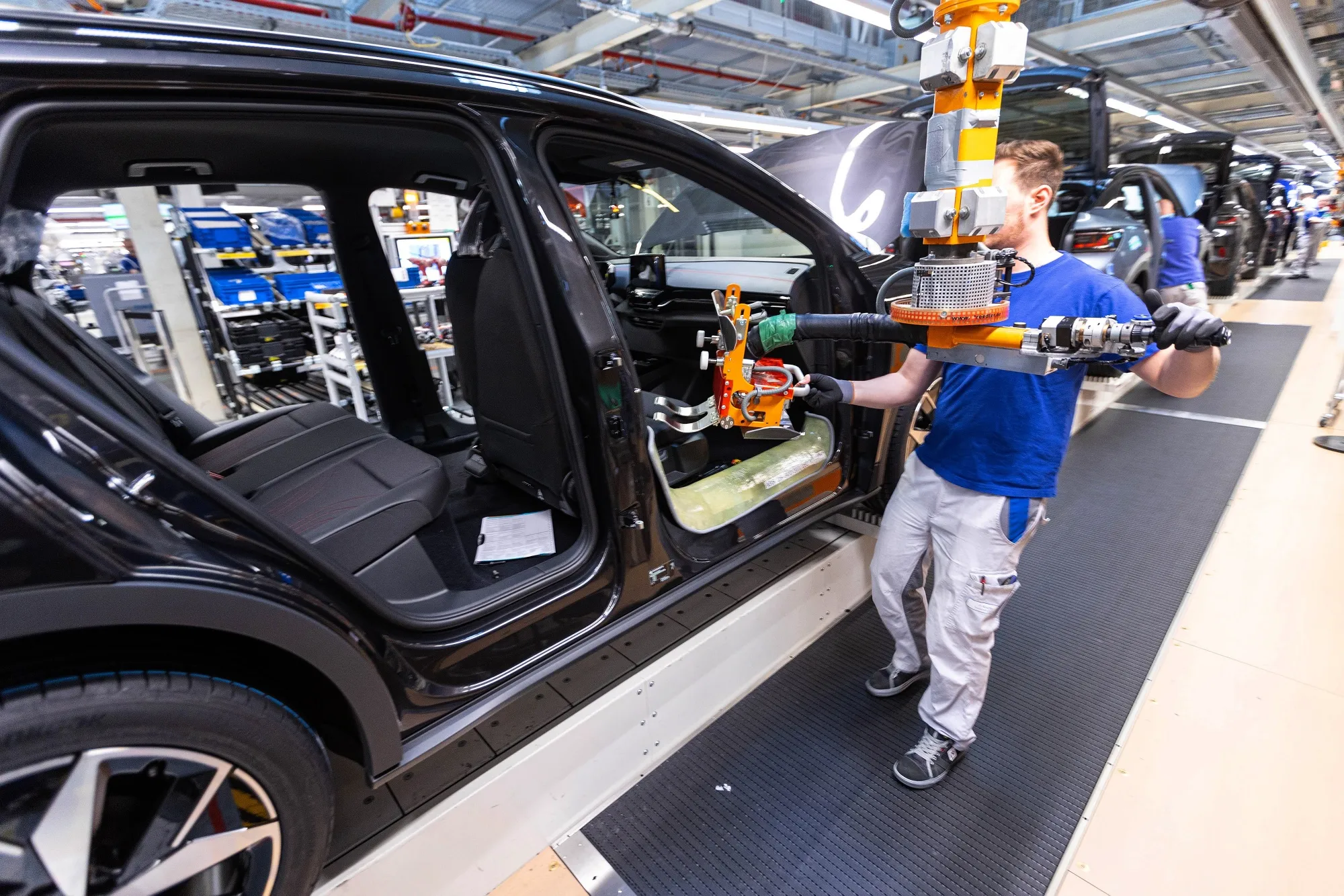 An EV on the&nbsp;assembly line at Volkswagen’s plant in Zwickau, Germany.&nbsp;