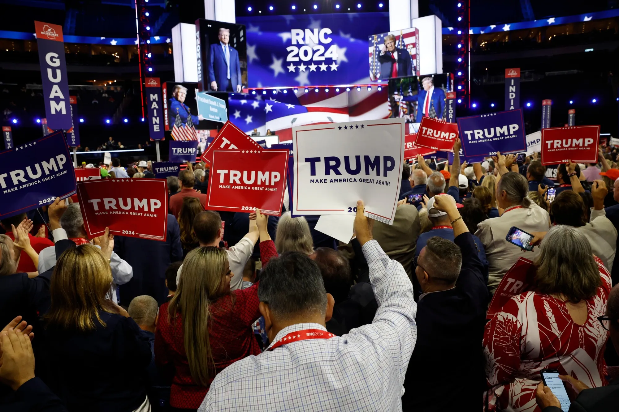 The indictment unsealed on Friday claims the individuals gained access to internal documents of people working on Trump’s 2024 campaign for president.
