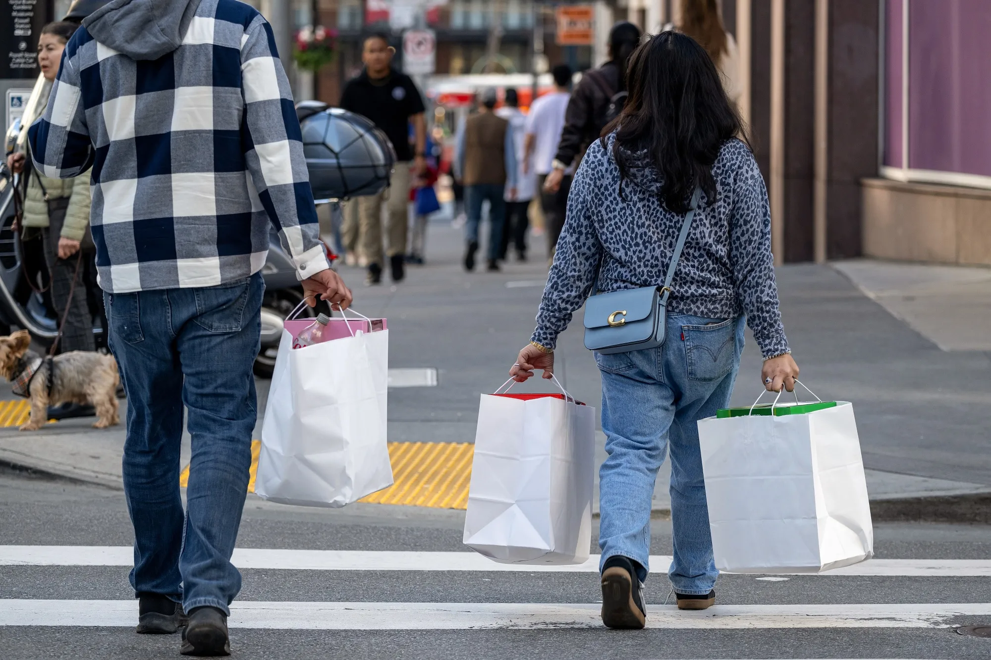 Shoppers in San Francisco.