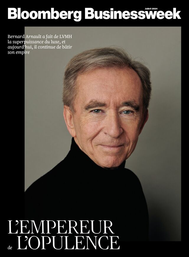 Bloomberg Businessweek cover with Bernard Arnault translated in French