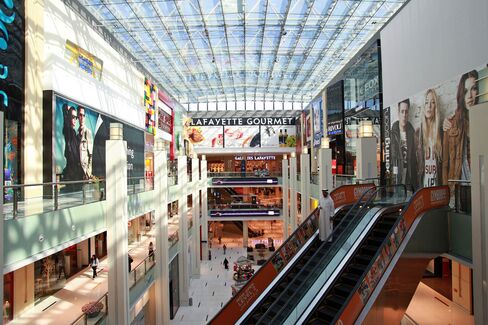 Retail shops inside the Dubai Mall.