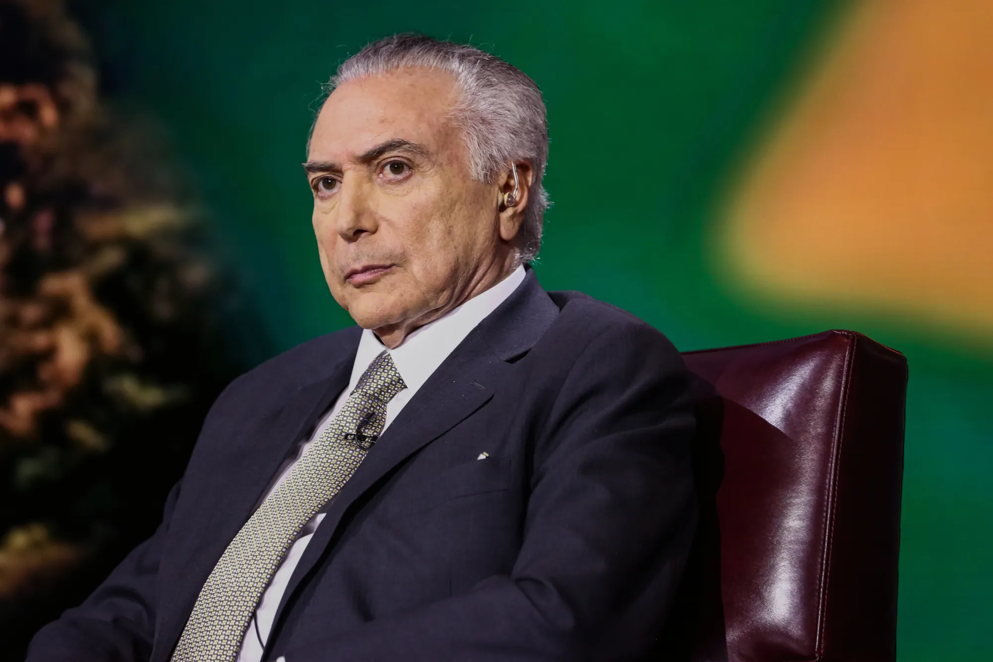 Michel Temer, president of Brazil, listens during a Bloomberg Television interview in New York on Sept. 19, 2016.
